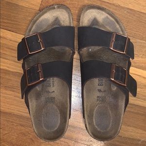 brown arizona birkenstocks size 38